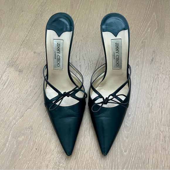 Jimmy Choo Black Leather Heels - Picture 4 of 7